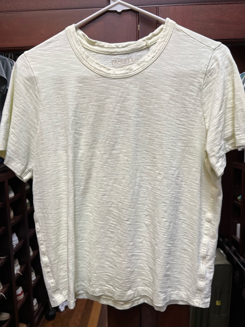 Faherty XS Yellow Sunwashed Slub Tee